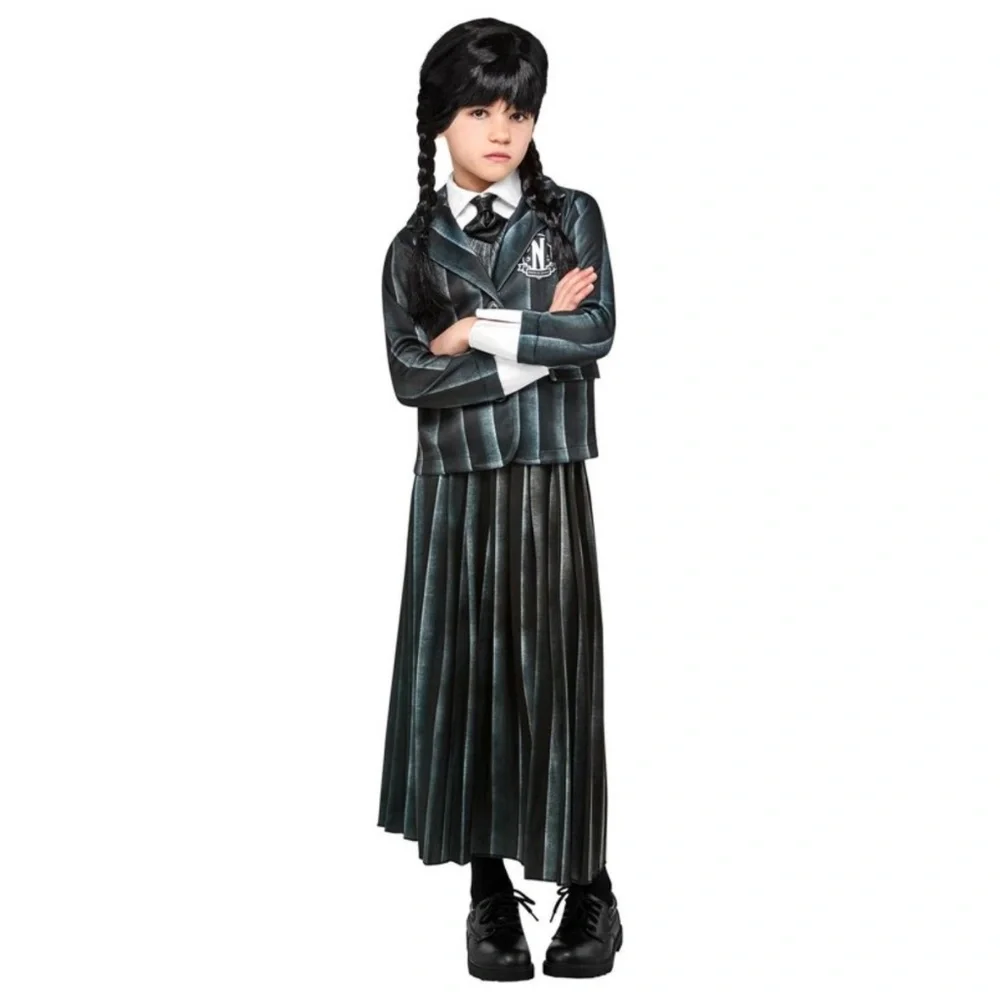 Girls Wednesday Adams Costume Size Small 6 NWT